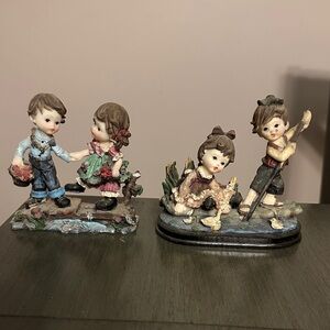 Collectible Porcelain Charming Figurine Set of Children
